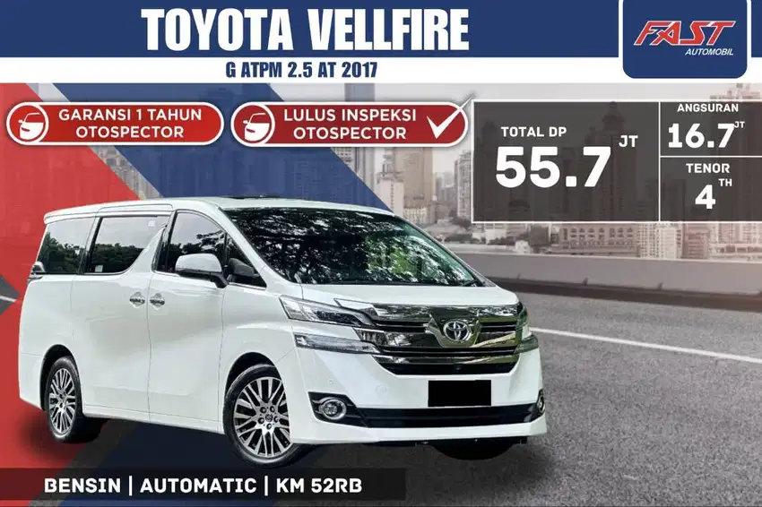 TOYOTA VELLFIRE G ATPM 2017 2.5 AT PILOT SEAT LOW KM.52RB#F5ST