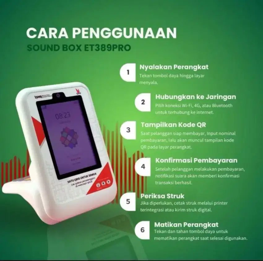 Alat pembayaran qris digital sound box  beli putus, sewa & cicil