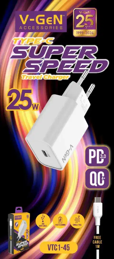 TC USB C BY V-GEN UP TO 25W FASTCHARGING