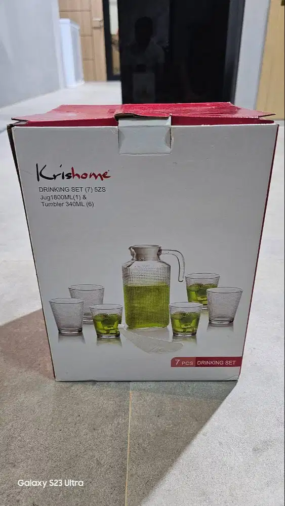 Krishome Set Teko Minum & Gelas 7Pcs 5zs (Garage Sale)