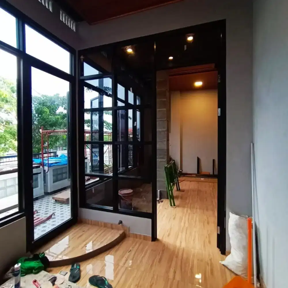 Pintu aluminium, Kaca, kusen, pintu kupu tarung, pintu ACP