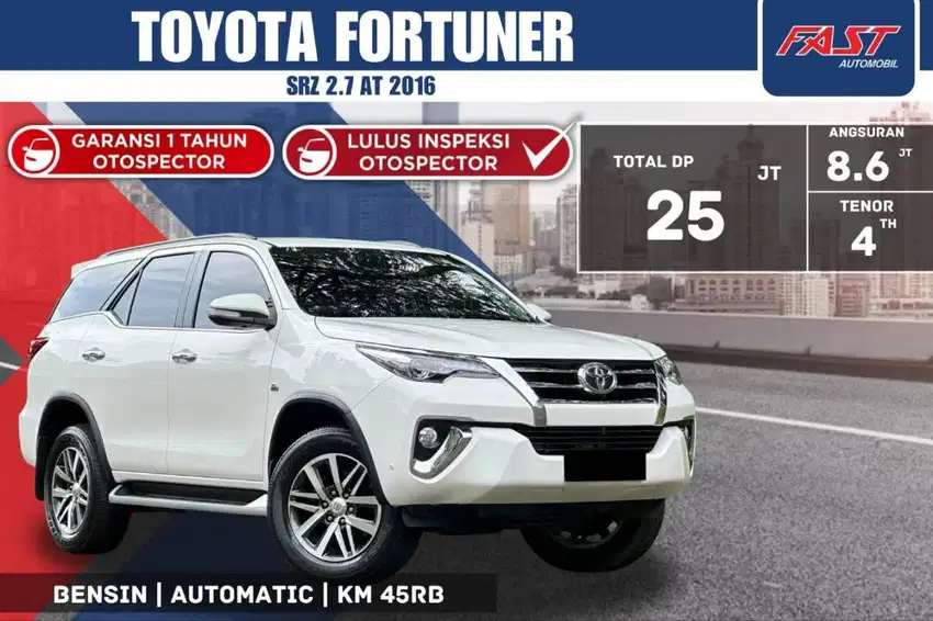 TOYOTA FORTUNER SRZ 2016 2.7 AT VERY LOW KM.45RB & PAJAK PANJANG #F2ST