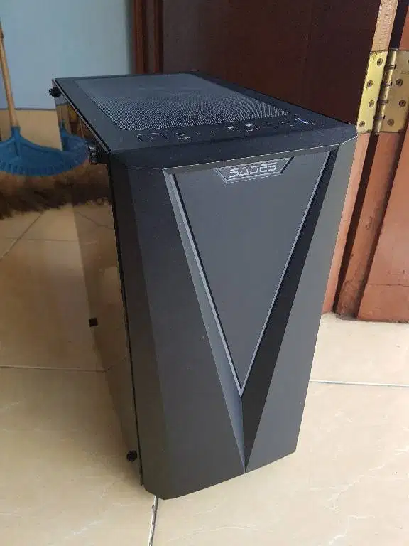 Casing Sades Hawk Black MATX 2x fan