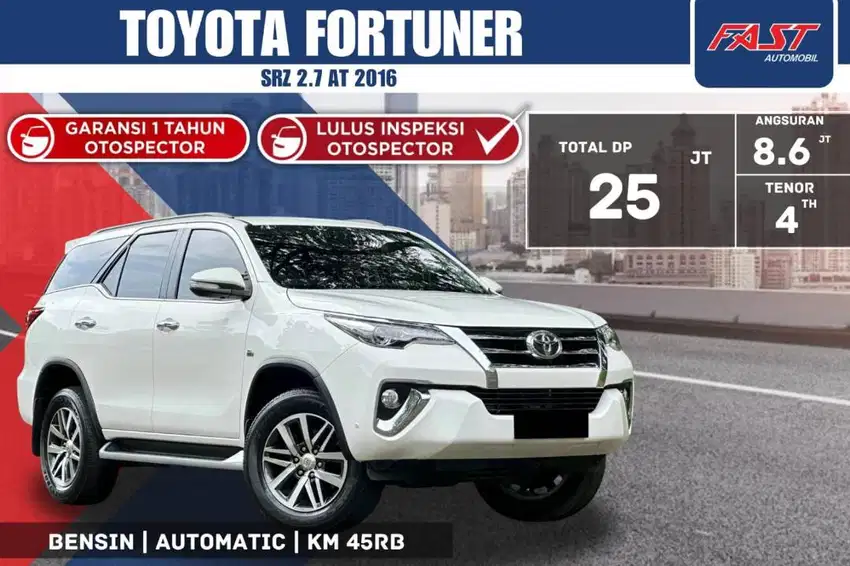 TOYOTA FORTUNER SRZ 2016 2.7 AT VERY LOW KM.45RB & PAJAK PANJANG#F7ST