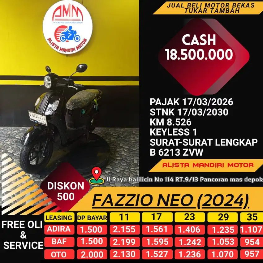 DP 1JTAN FAZZIO NEO TH 2024 PAJAK ON BAYAR VIA CC / PAYLATER