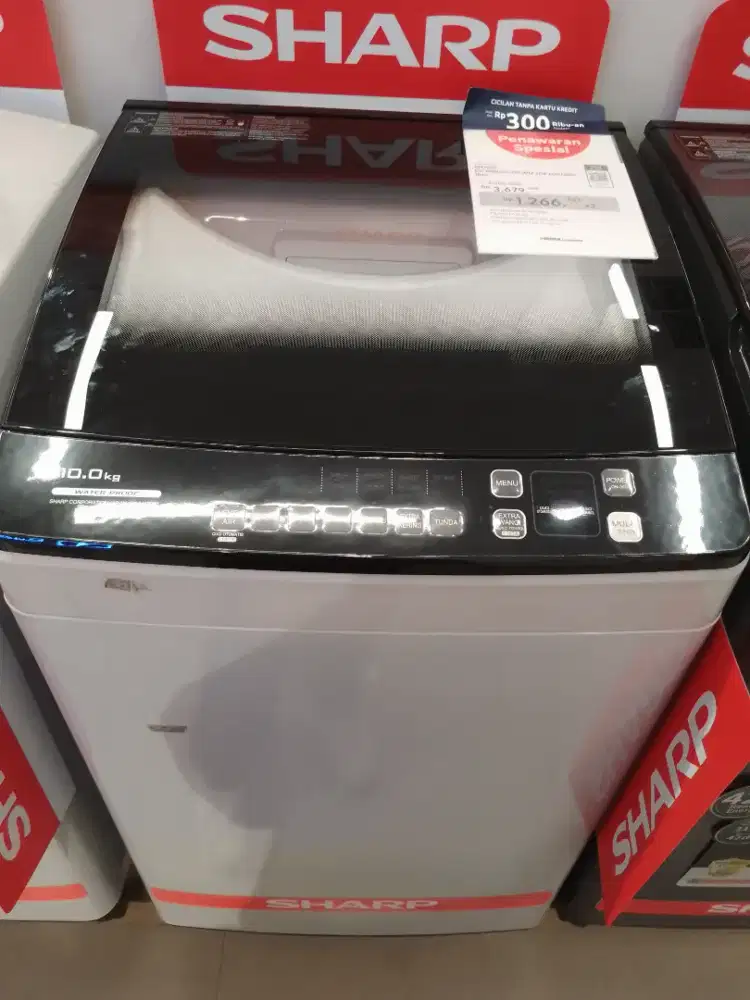 Kredit Sharp mesin cuci top loading 10kg