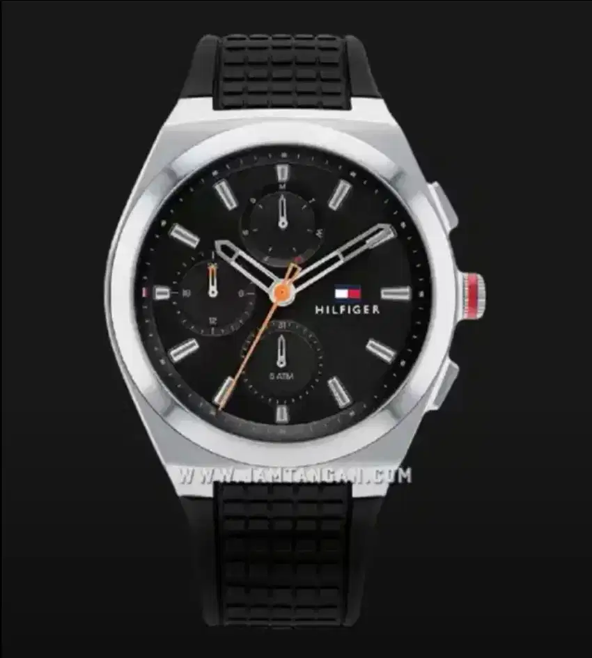 TOMMY HILFIGER Connor Black Rubber Strap