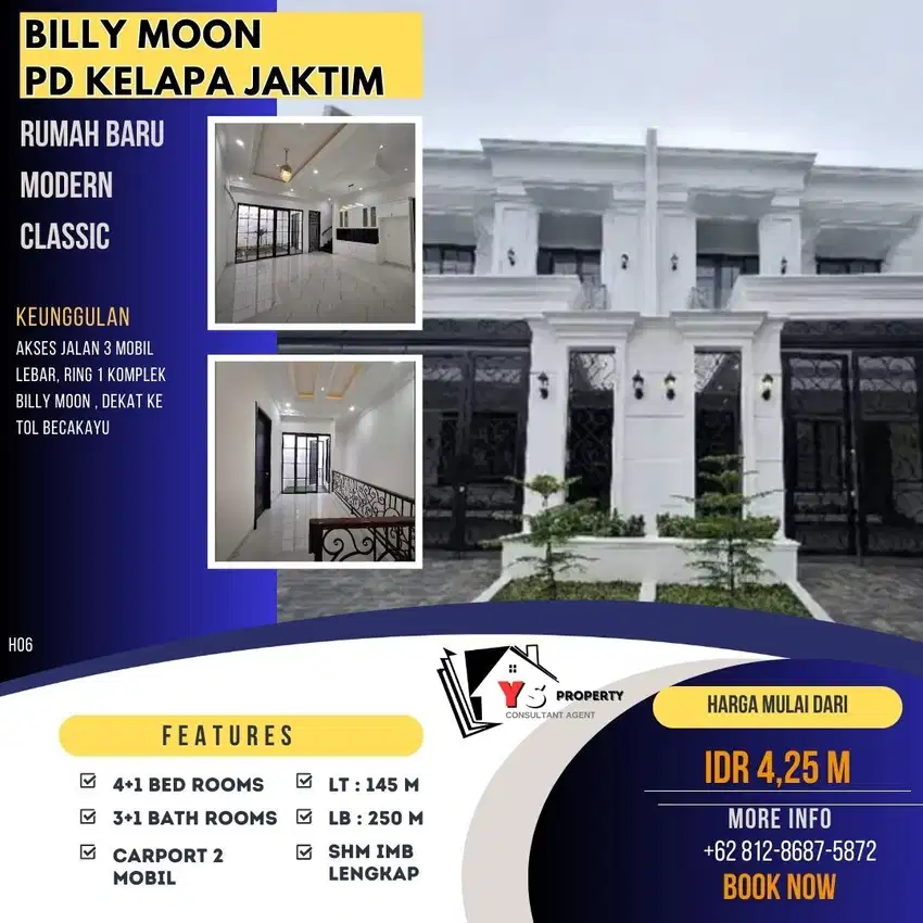 PD KELAPA BILLY MOON RUMAH BARU CLASSIC 2 LANTAI READY 2 UNIT H05