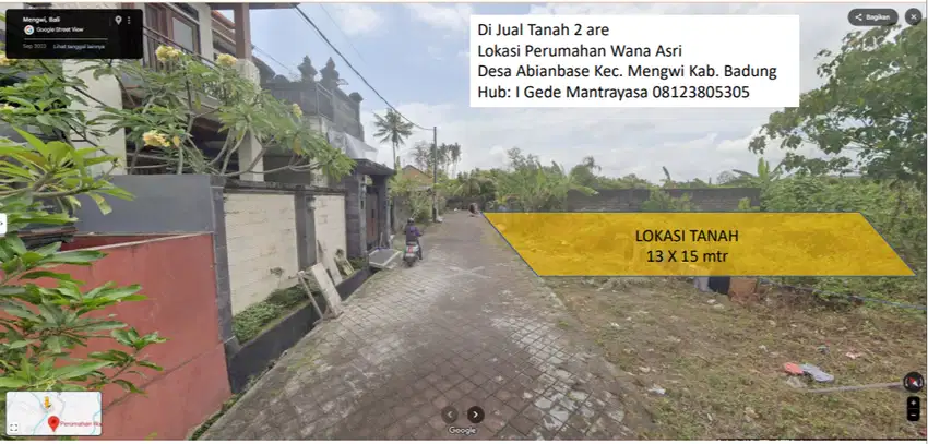 Dijual Tanah 2 Are lokasi Strategis Perumahan Wana Asri, Abianba