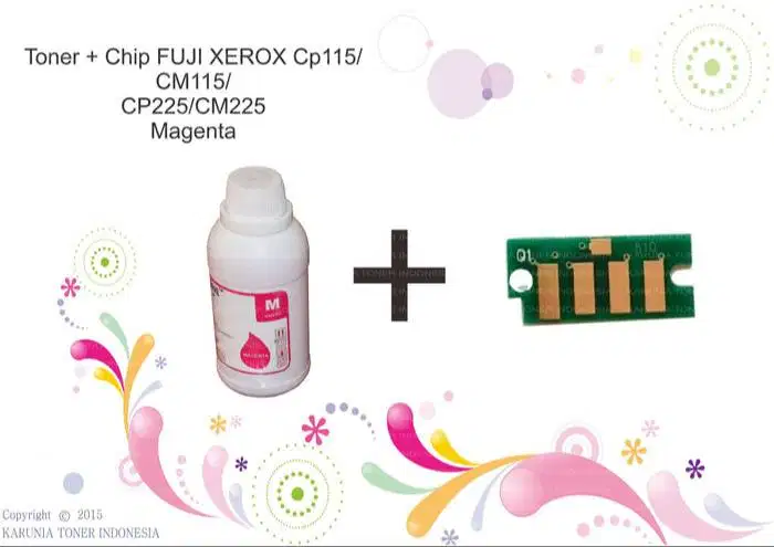 Toner + Chip FUJI XEROX Cp115/CM115/CP225/CM225 Magenta Berkualitas