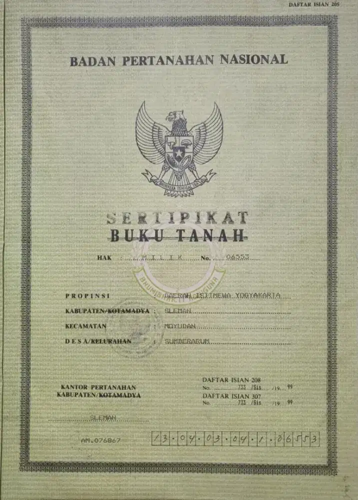 Tanah SHM bisa tt Mobil setara harga