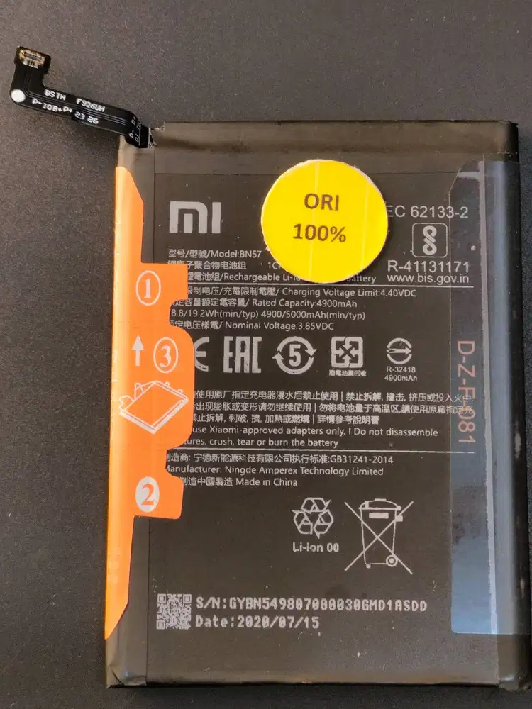 Baterai Xiaomi POCO X3 BN61 Baterai POCO X3 PRO BN57 ORIGINAL