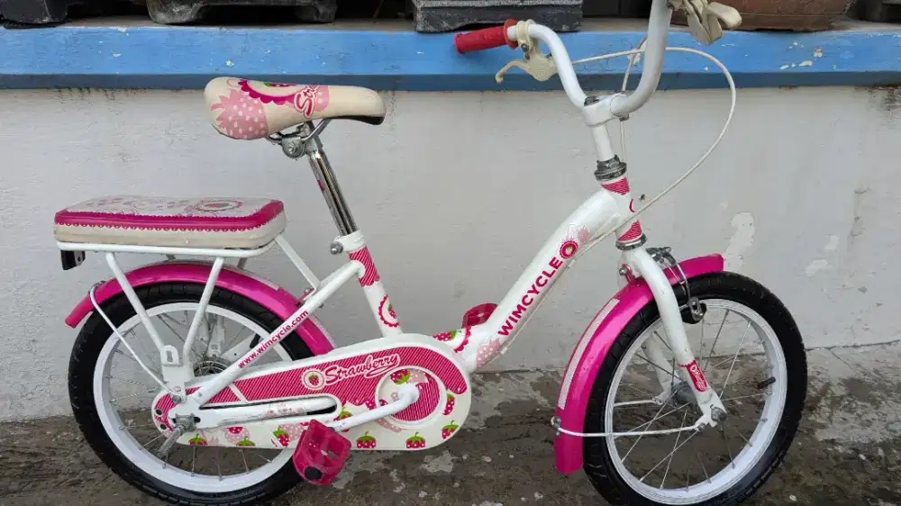 Sepeda anak wimcycle strawberry kondisi bagus