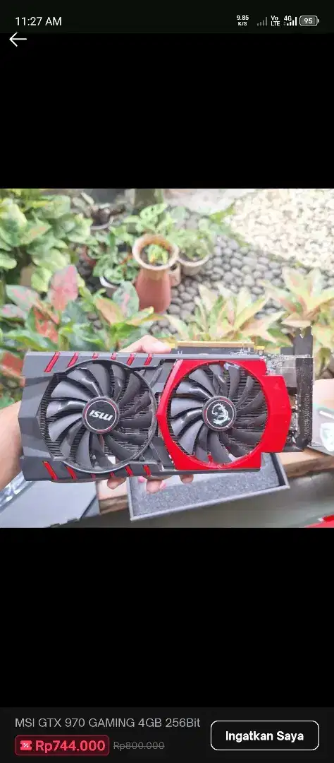 Vga GTX 970 4GB Gddr5 merk Msi fullset