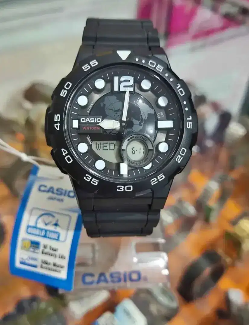 Koleksi Pribadi Casio Classic World Time Analog Digital AEQ-100W-A1VDF