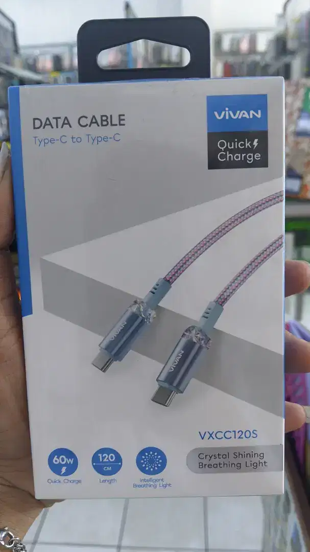 KABEL DATA TYPE-C TO TYPE-C VIVAN VXCC120S