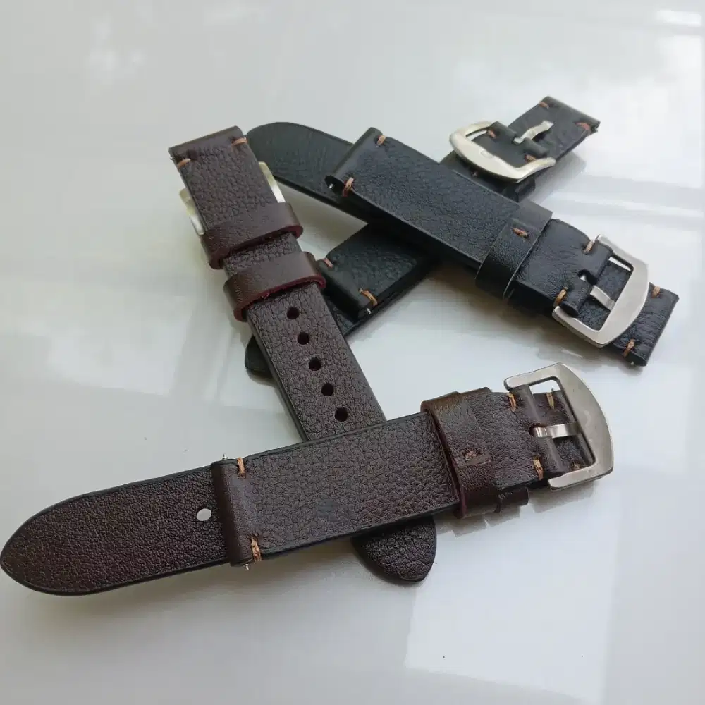 Classic Leather Strap Kulit Asli Handmade Berkualitas 20, 22, 24 mm