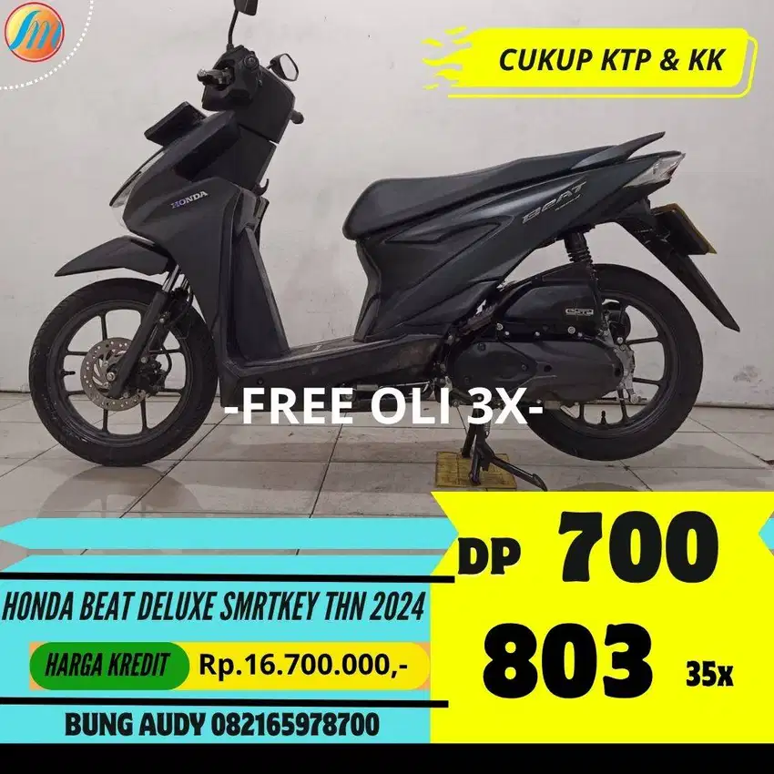 HONDA BEAT DLX SMARTKEY TAHUN 2024 SIAP PAKAI, BERGARANSI, FREE OLI