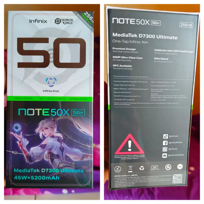 Infinix note 50x 8/256 resmi BNIB