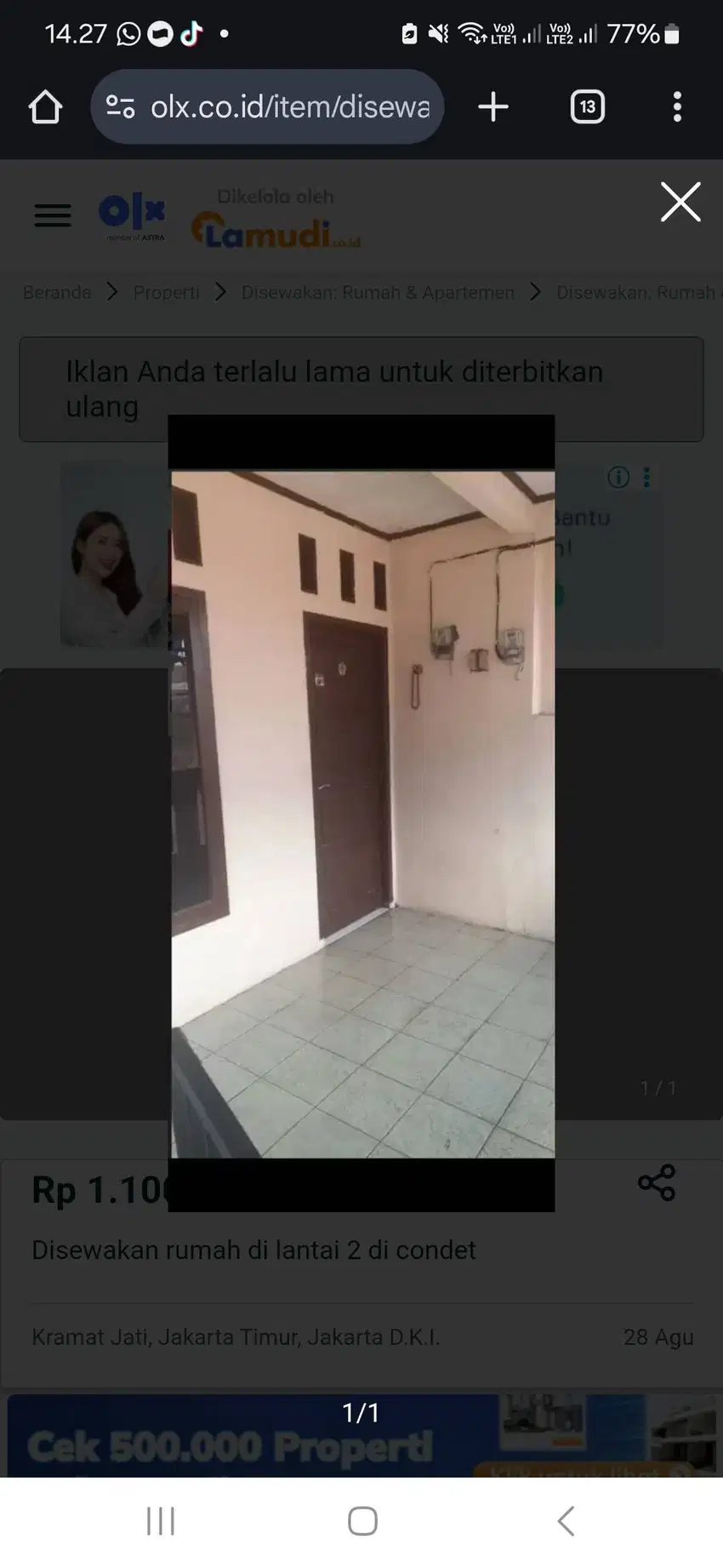 Dikontrakan rumah condet balekambang
