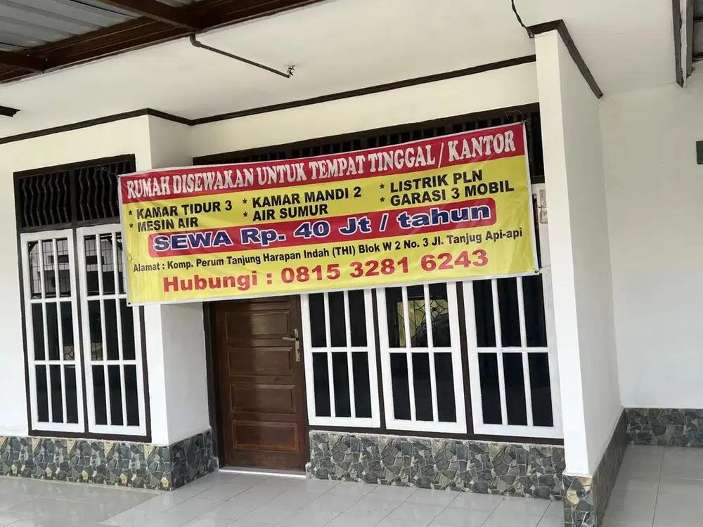 DISEWAKAN RUMAH 3KT 2KM GARASI LIAS DI TANJUNG SI API-API PALEMBANG