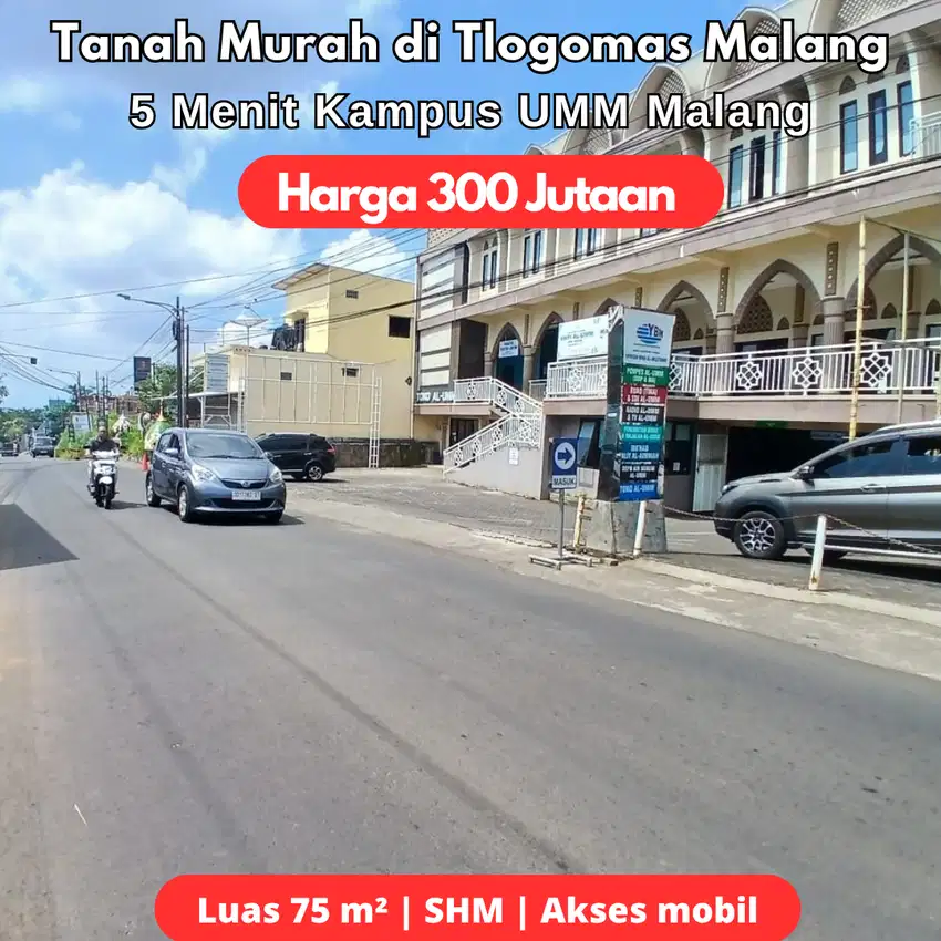 Tanah Murah 5 Menit Kampus UMM Cocok Bangun Hunian
