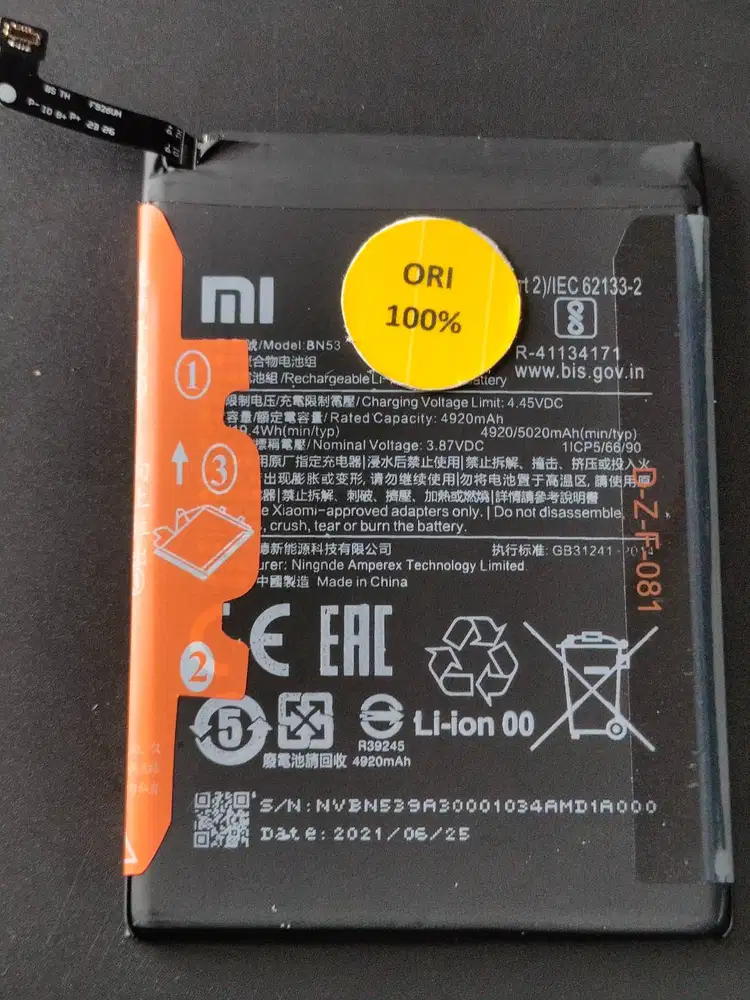 Baterai Xiaomi Redmi Note 9 Pro 4G / Baterai Redmi Note 10 Pro 4G BN53