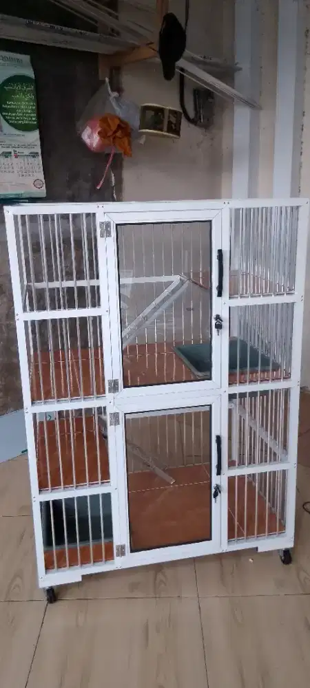 Kandang kucing alumunium 2 kamar