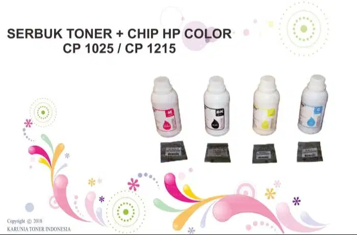 SERBUK TONER + CHIP HP COLOR CP 1025 / CP 1215 - Cyan
