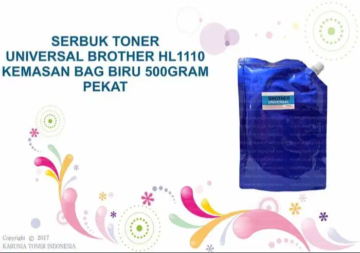 SERBUK TONER UNIVERSAL BROTHER HL1110 KEMASAN BAG BIRU 500GRAM PEKAT B