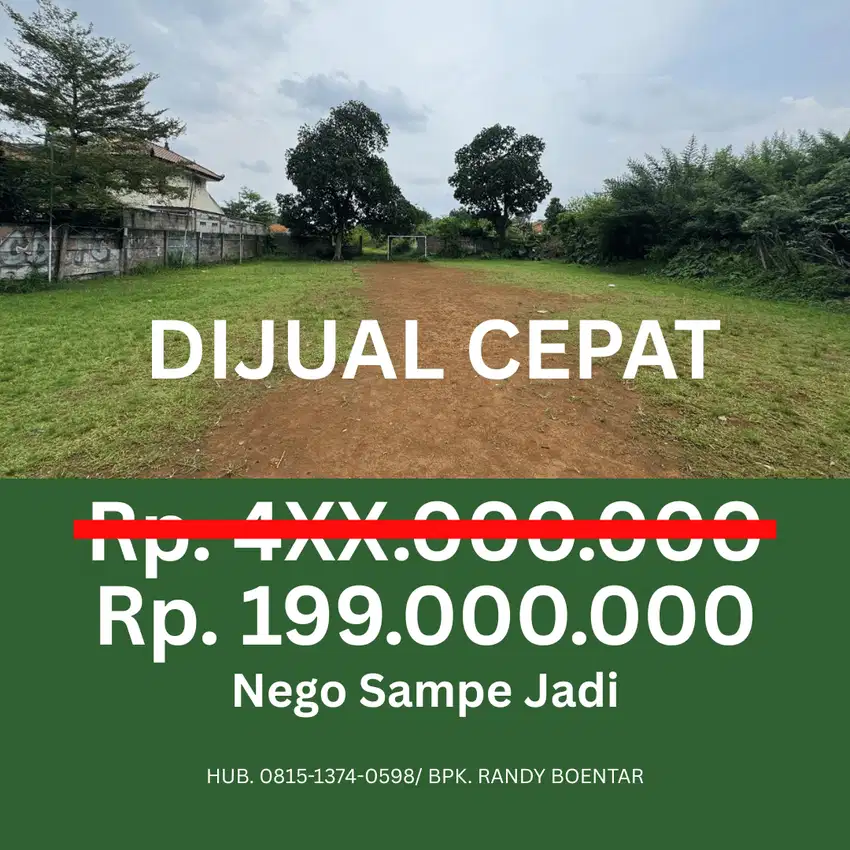 Dijual Tanah Perumahan Cilebut Damai 199jt (NEGO SAMPE JADI)