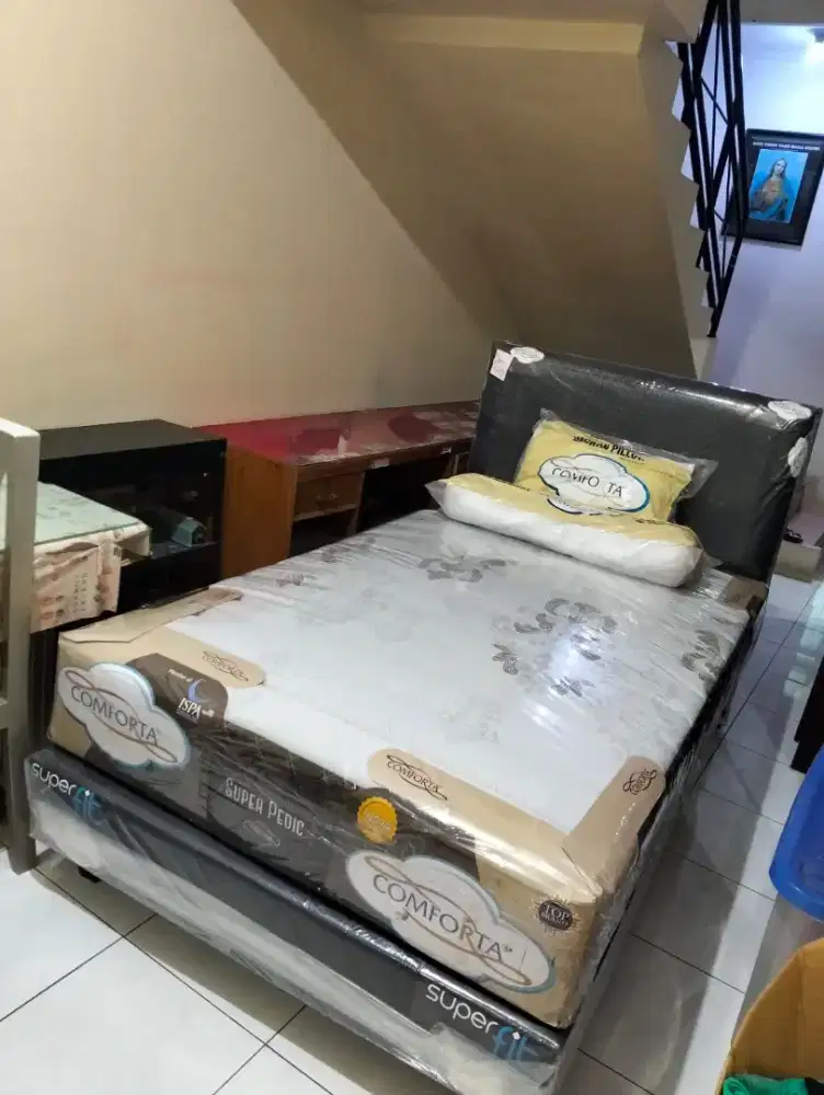 Springbed Comforta superpedic uk 120*200 kondisi baru fullset