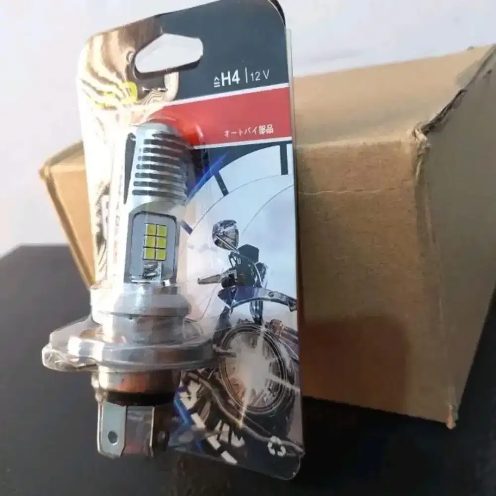 BOHLAM LAMPU DOP LED MOTOR PUTIH H4 VIXION AC DC 12V COOL 6000K 6 MATA