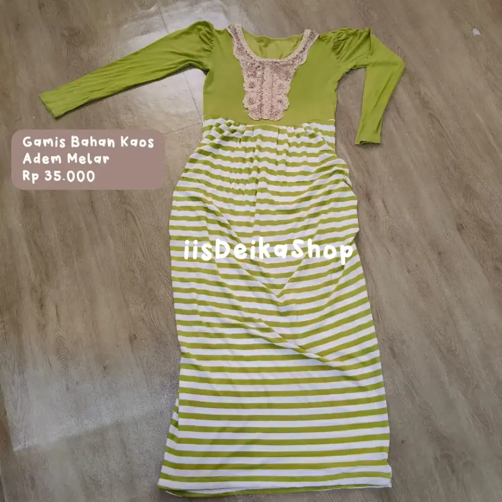 Gamis Harian Bahan Kaos Preloved  Adem & Tetap Stylish