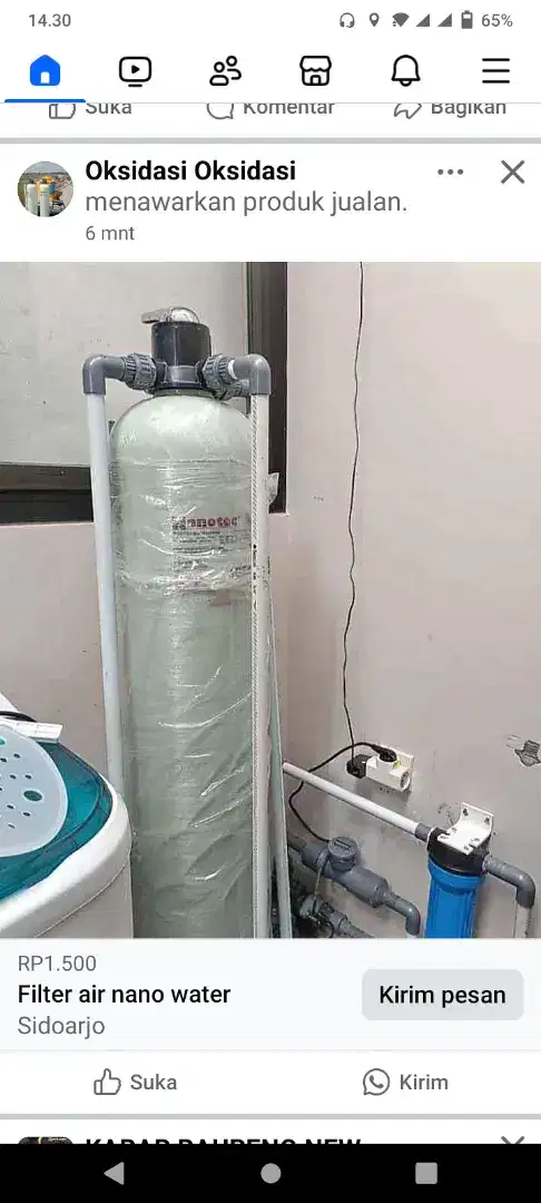 Filter air tabung frp 1054