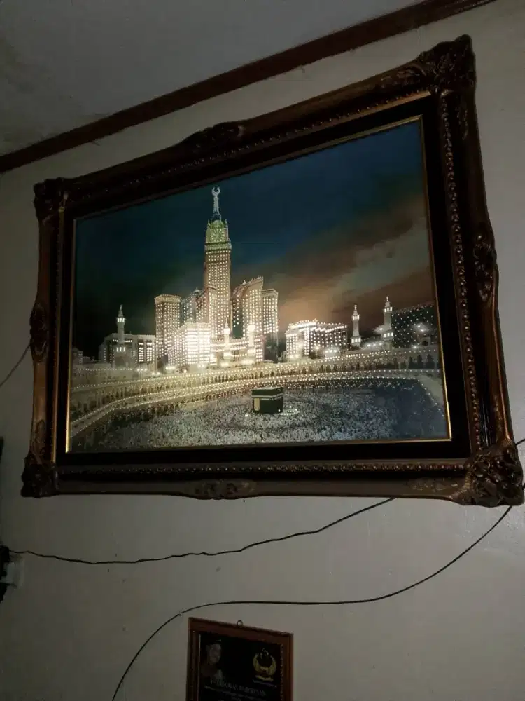 Figura Murah Barang Murah Figura Mekah frame jati asli hiasan murah