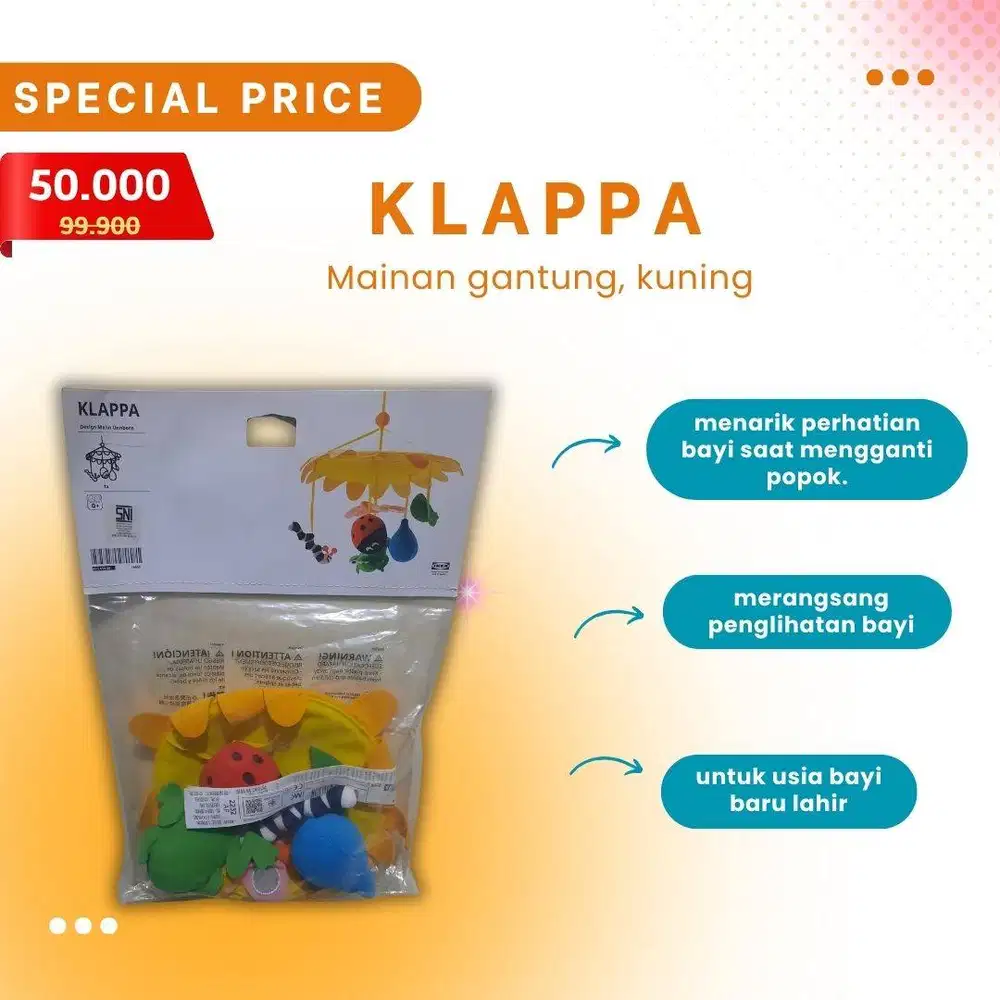 IKEA - KLAPPA - Mainan gantung kuning