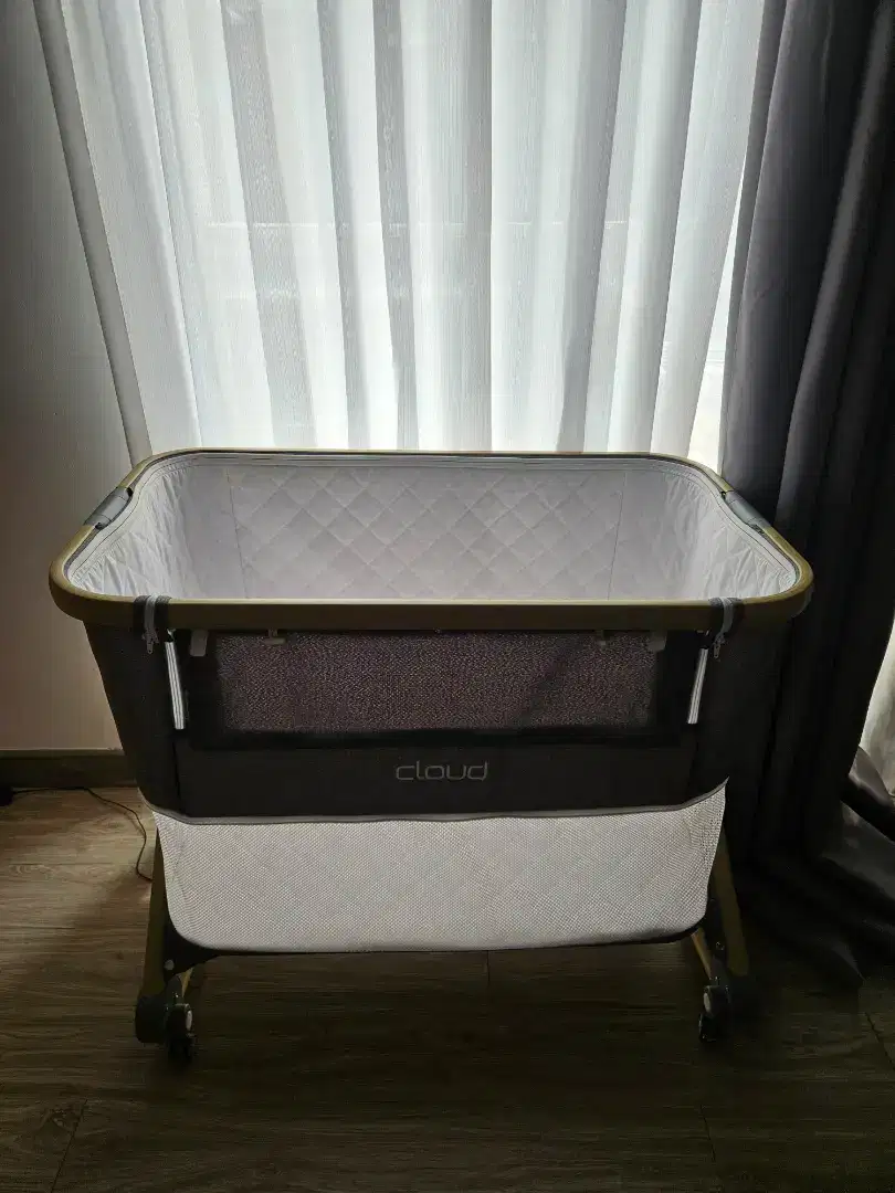 Kasur Bayi Babyelle Cloud Grey + Kasur Custom Dooglee Tebal 5 cm
