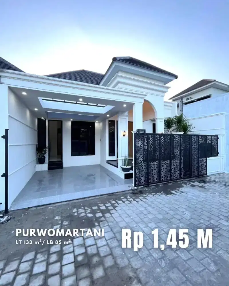 Dijual Rumah Baru Desain Klasik dekat Jalan Purwomartani