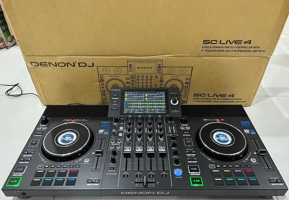 Alat DJ Denon SC Live 4 Touchscreen Fullset Box Controller DJ USB XDJ