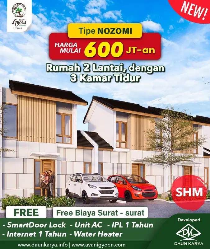 Rumah 2 Lantai  Harga 1 Lantai
