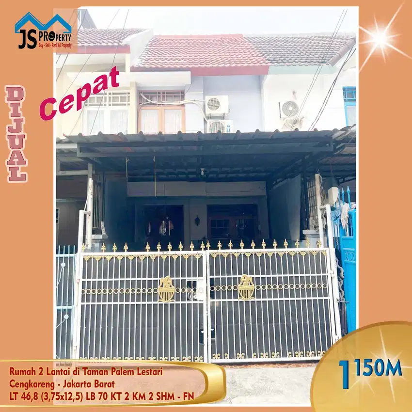 DIJUAL Rumah 2 Lantai di Taman Palem Lestari Cengkareng JakBar - FN
