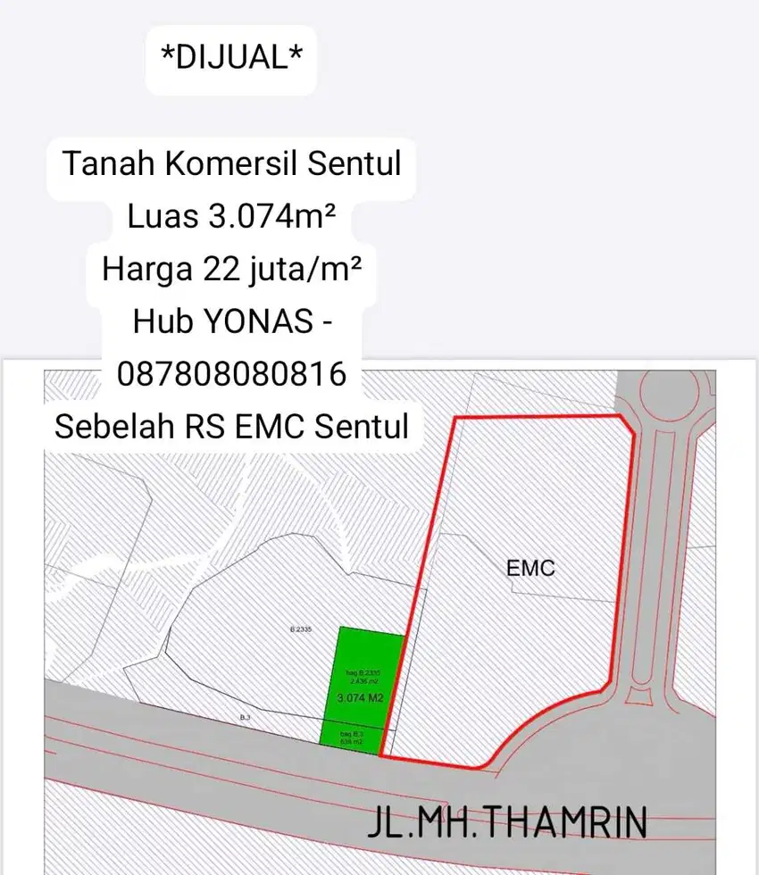 DIJUAL  Tanah Komersil Sentul
