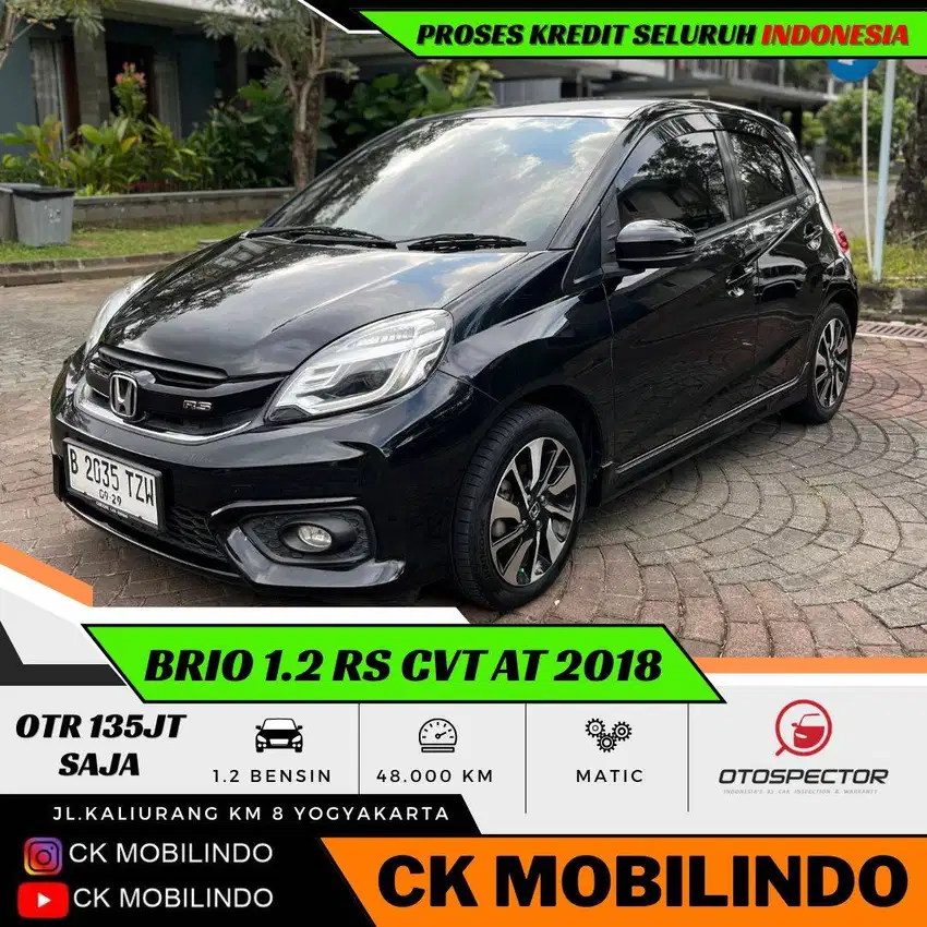 (Km48rb) Honda Brio RS CVT Matic 2018 ISTIMEWA Kredit Murah
