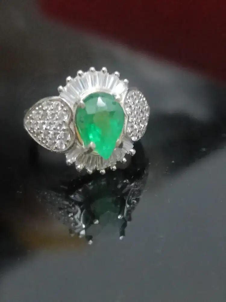 Zamrud Emerald iketan perak wanita