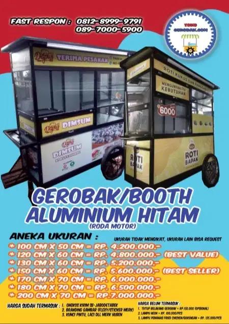 GEROBAK ALUMINIUM HITAM BEKAS