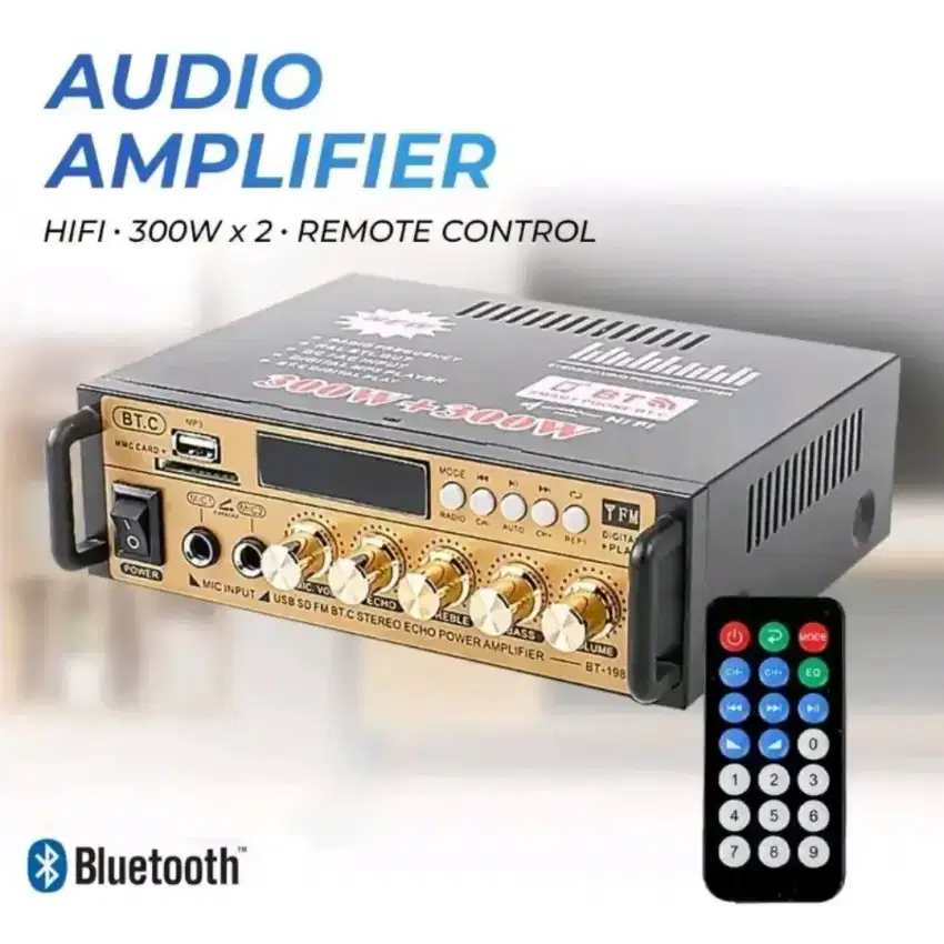 Audio Ampurifier Bluetooth 5.0 Stereo 2 Chanel 800w BT198E Amplifier