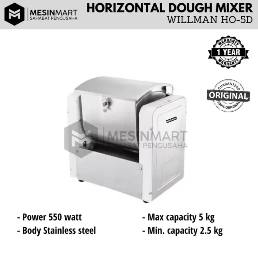 Mesin Pengaduk Adonan Padat Berat/ Horizontal Dough Mixer WILLMAN HO-5