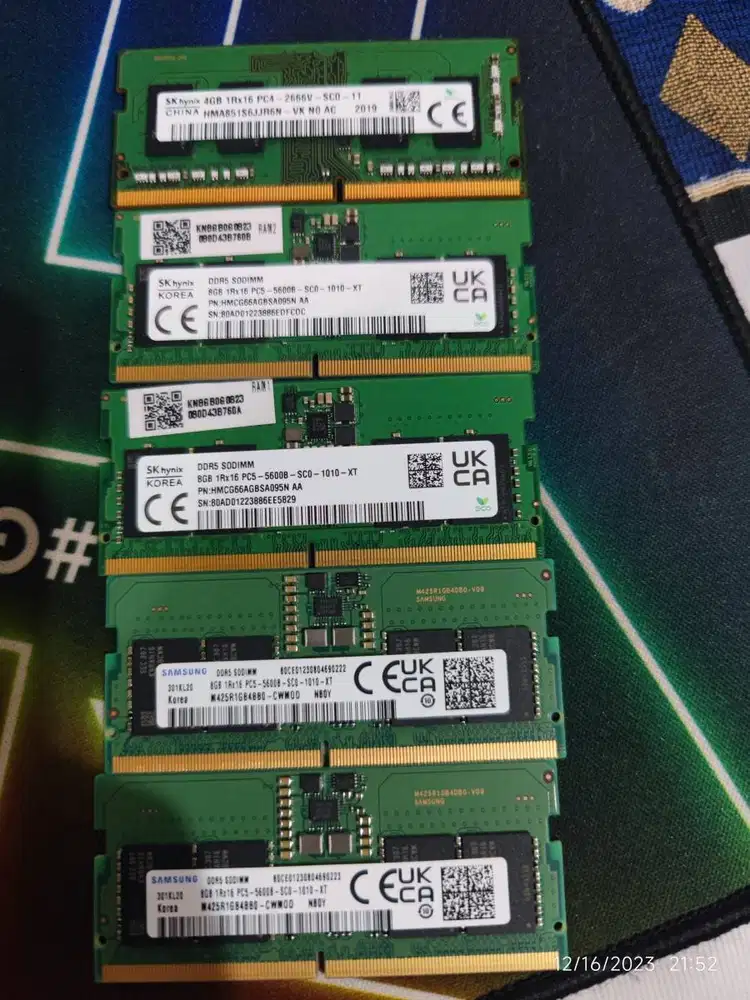 RAM Laptop Cabutan Like New DDR5 5600mhz Samsung Sk Hynix
