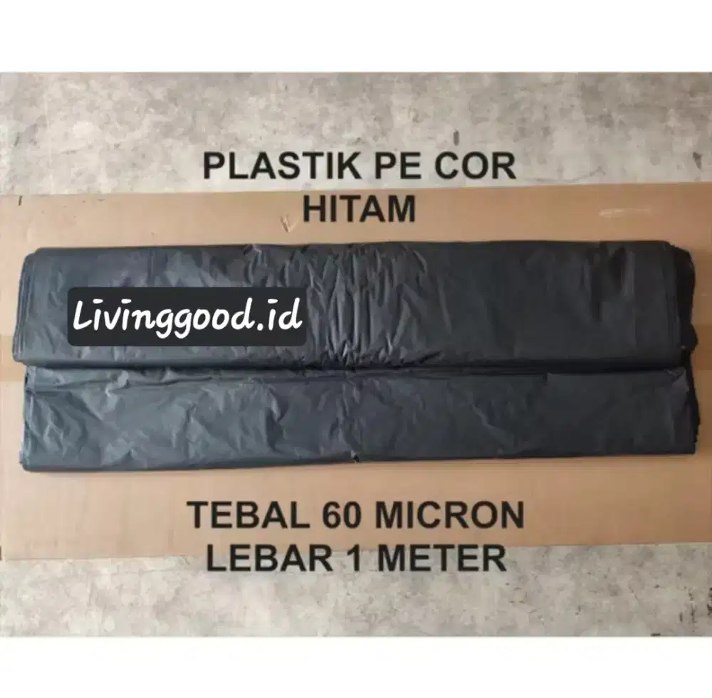 Plastik hitam Cor Tebal 2 lapis Meteran